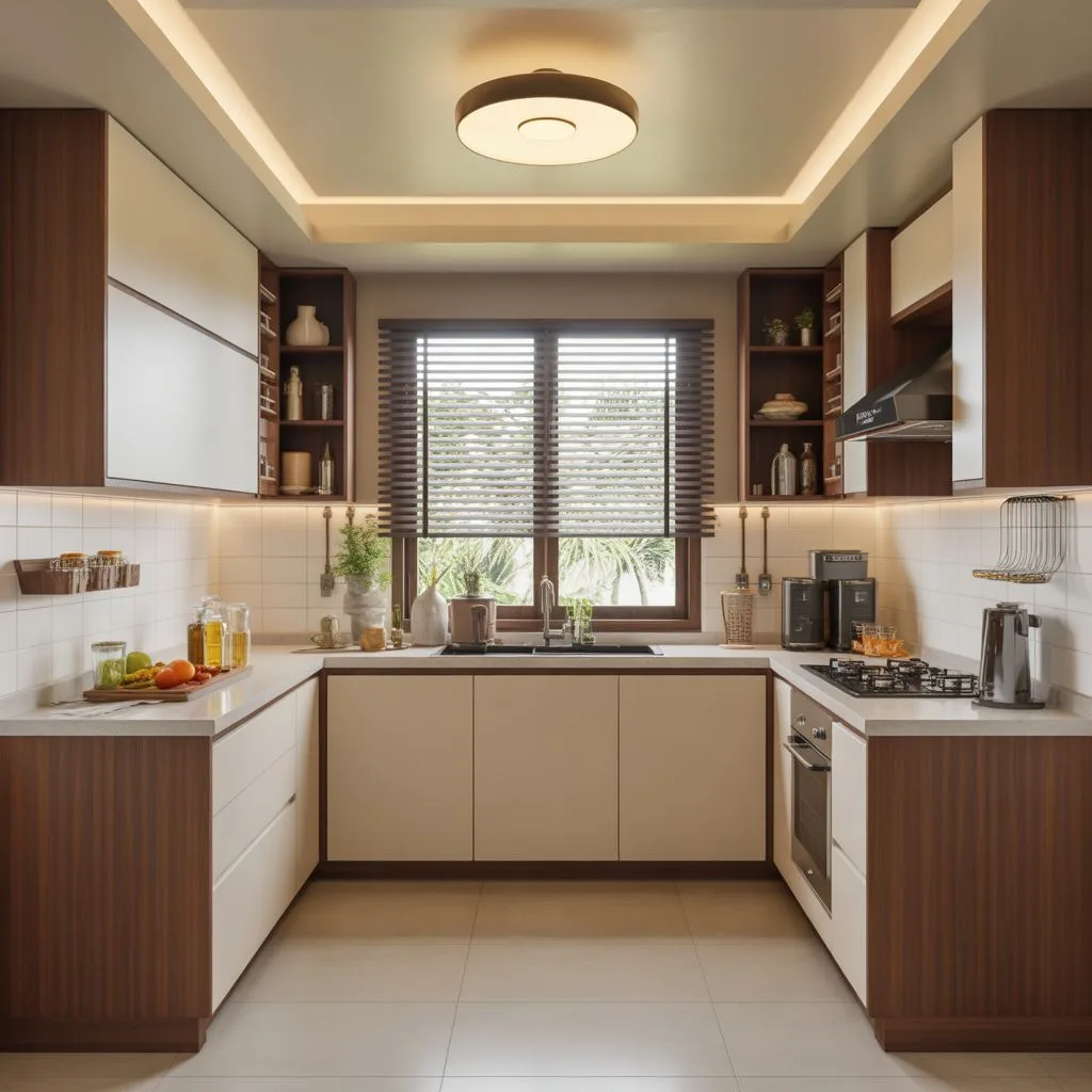 U-shaped modular kitchen Indian style Chennai