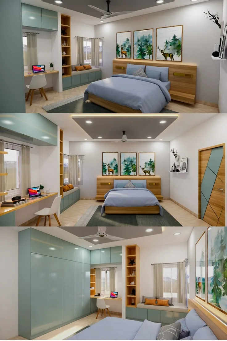 Teal wardrobe render Chennai