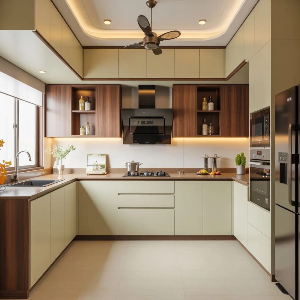 Modern modular kitchen interior by Homeli